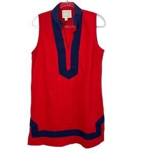 Sail to Sable Fiery Red Sleeveless Classic Tunic‎ Shift Dress Women's Size Large